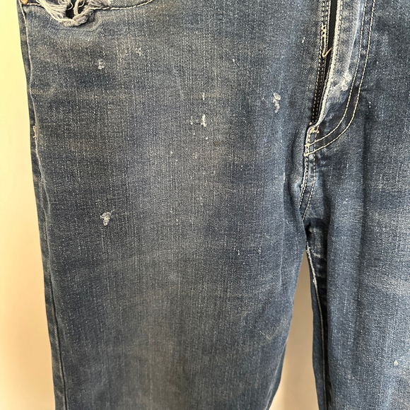 VTG Men's Petrol Grease Monkey Slim Straight Distressed Jeans Size 34 Blue Denim - Picture 5 of 10